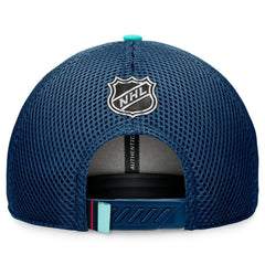 Seattle Kraken Fanatics 2024 NHL Draft On Stage Trucker Adjustable Hat - Deep Sea Blue | US 200562181