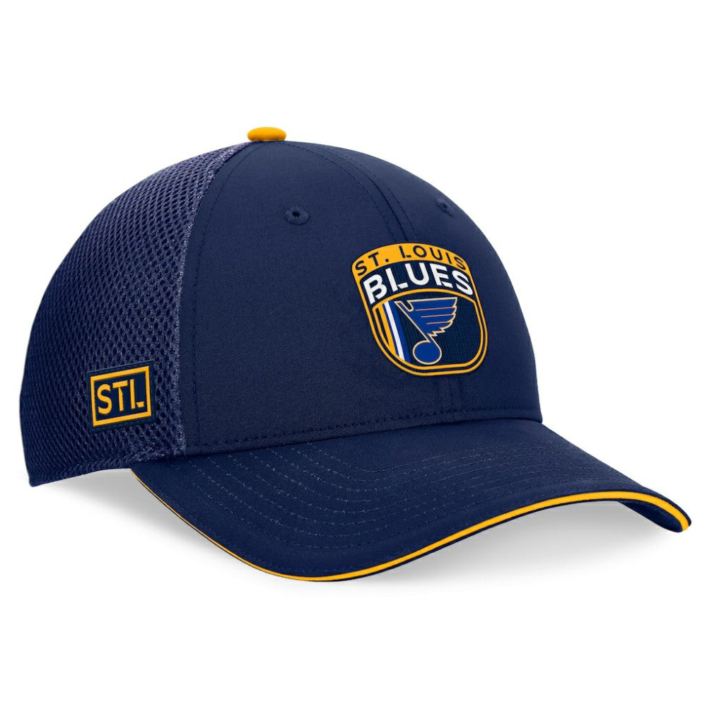 St. Louis Blues Fanatics 2024 NHL Draft On Stage Trucker Adjustable Hat - Navy | US 200562182