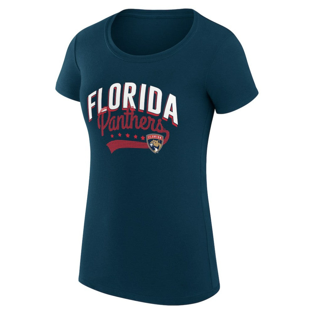 Florida Panthers G-III 4Her by Carl Banks Women's Super-Slim Fit Lightweight Filigree Logo T-Shirt – Navy | US 200563448