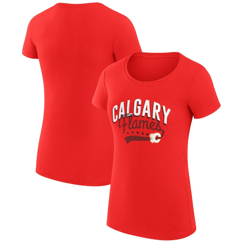 Calgary Flames G-III 4Her by Carl Banks Women's Super-Slim Fit Lightweight Filigree Logo T-Shirt – Red | US 200563462
