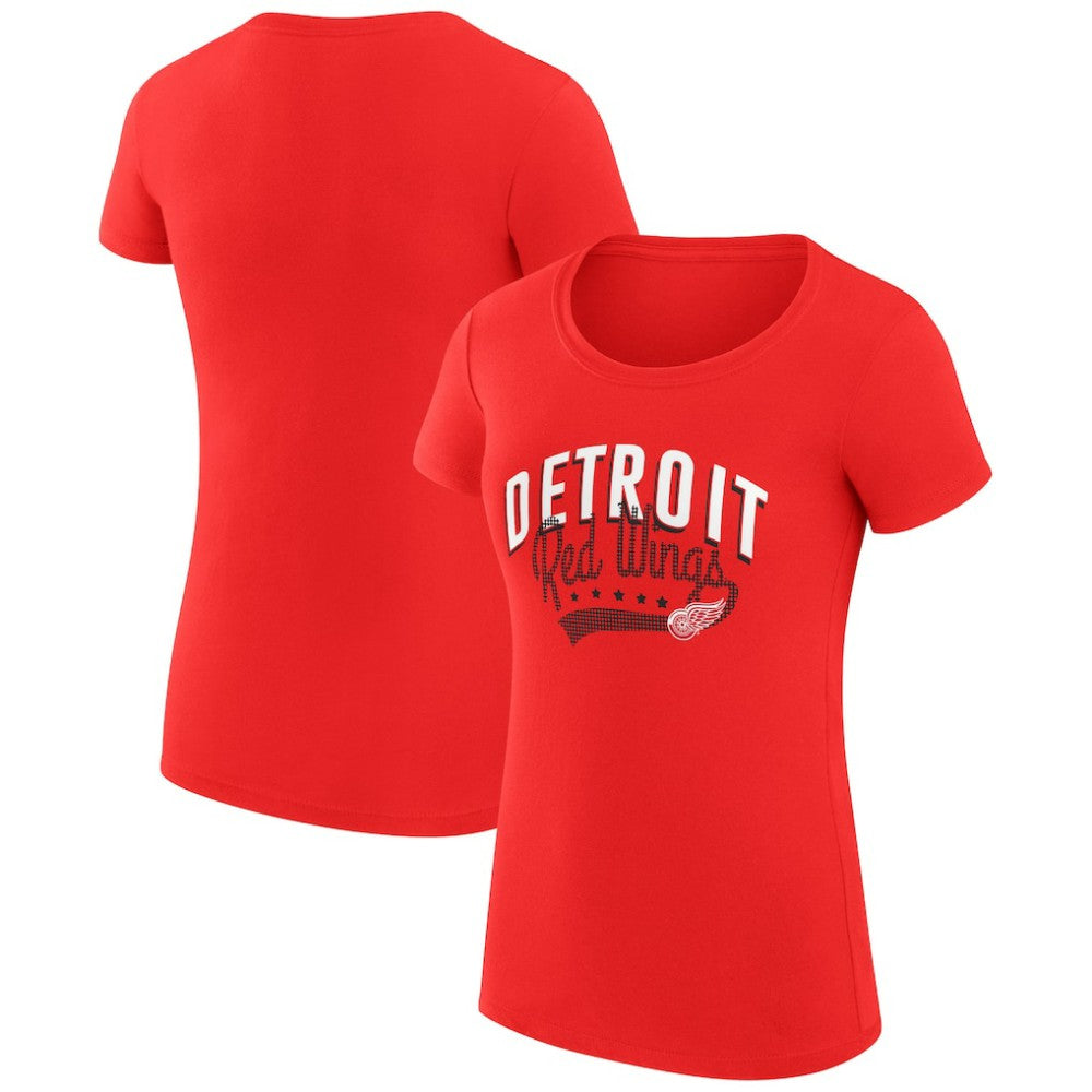Detroit Red Wings G-III 4Her by Carl Banks Women's Super-Slim Fit Lightweight Filigree Logo T-Shirt – Red | US 200563465
