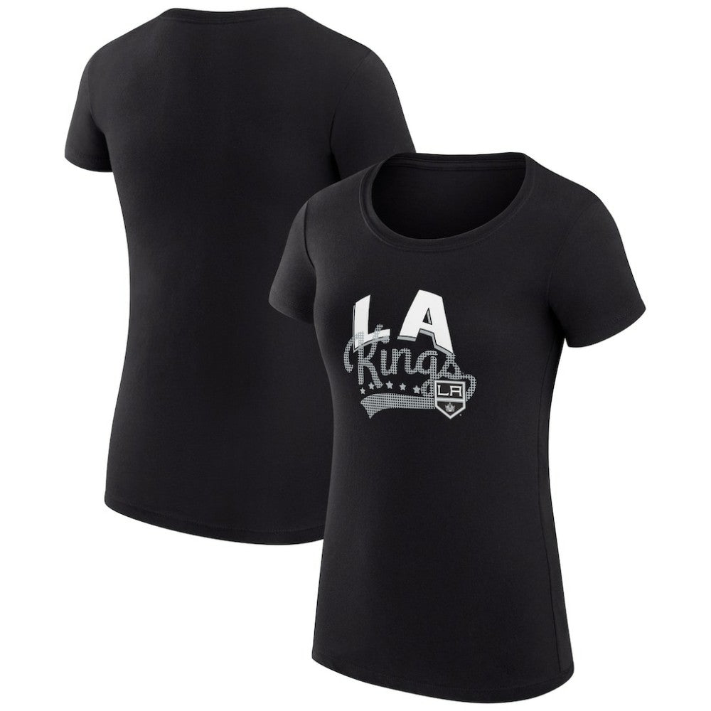 Los Angeles Kings G-III 4Her by Carl Banks Women's Super-Slim Fit Lightweight Filigree Logo T-Shirt – Black | US 200563479