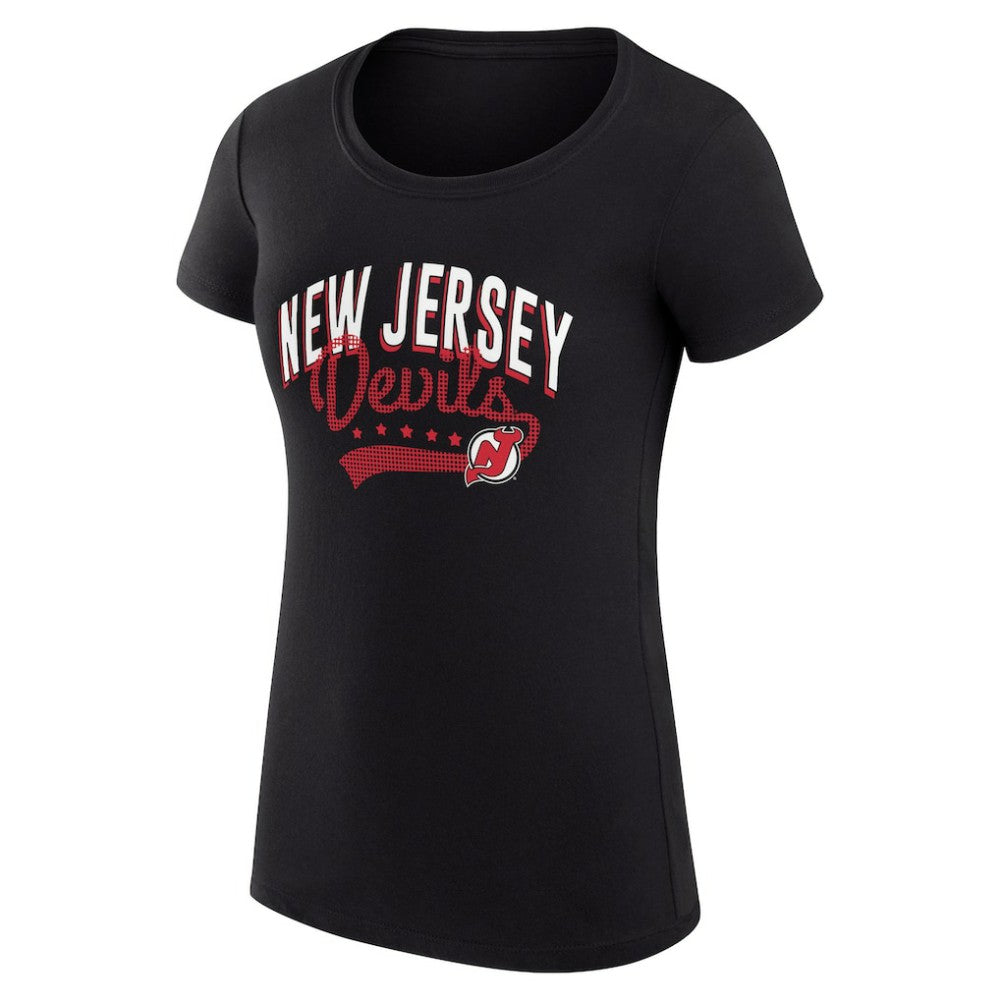 New Jersey Devils G-III 4Her by Carl Banks Women's Super-Slim Fit Lightweight Filigree Logo T-Shirt – Black | US 200563481