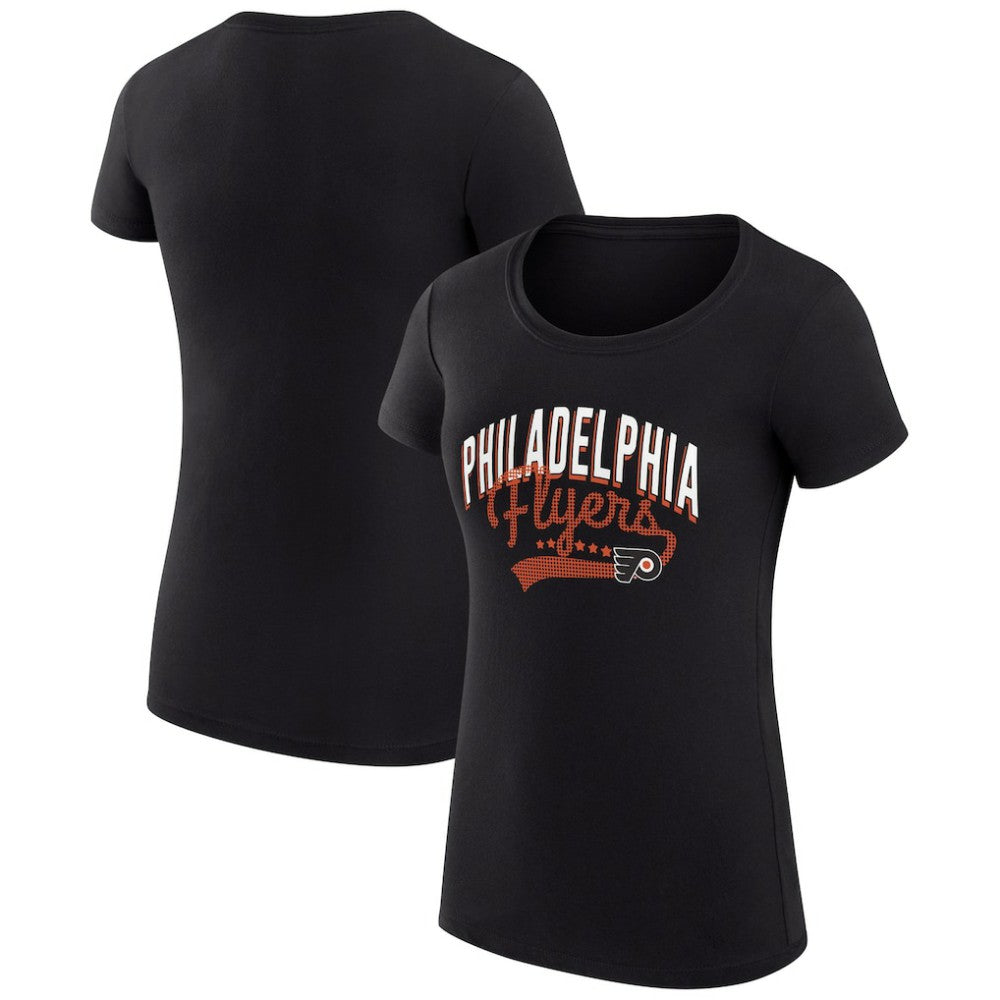 Philadelphia Flyers G-III 4Her by Carl Banks Women's Super-Slim Fit Lightweight Filigree Logo T-Shirt – Black | US 200563483