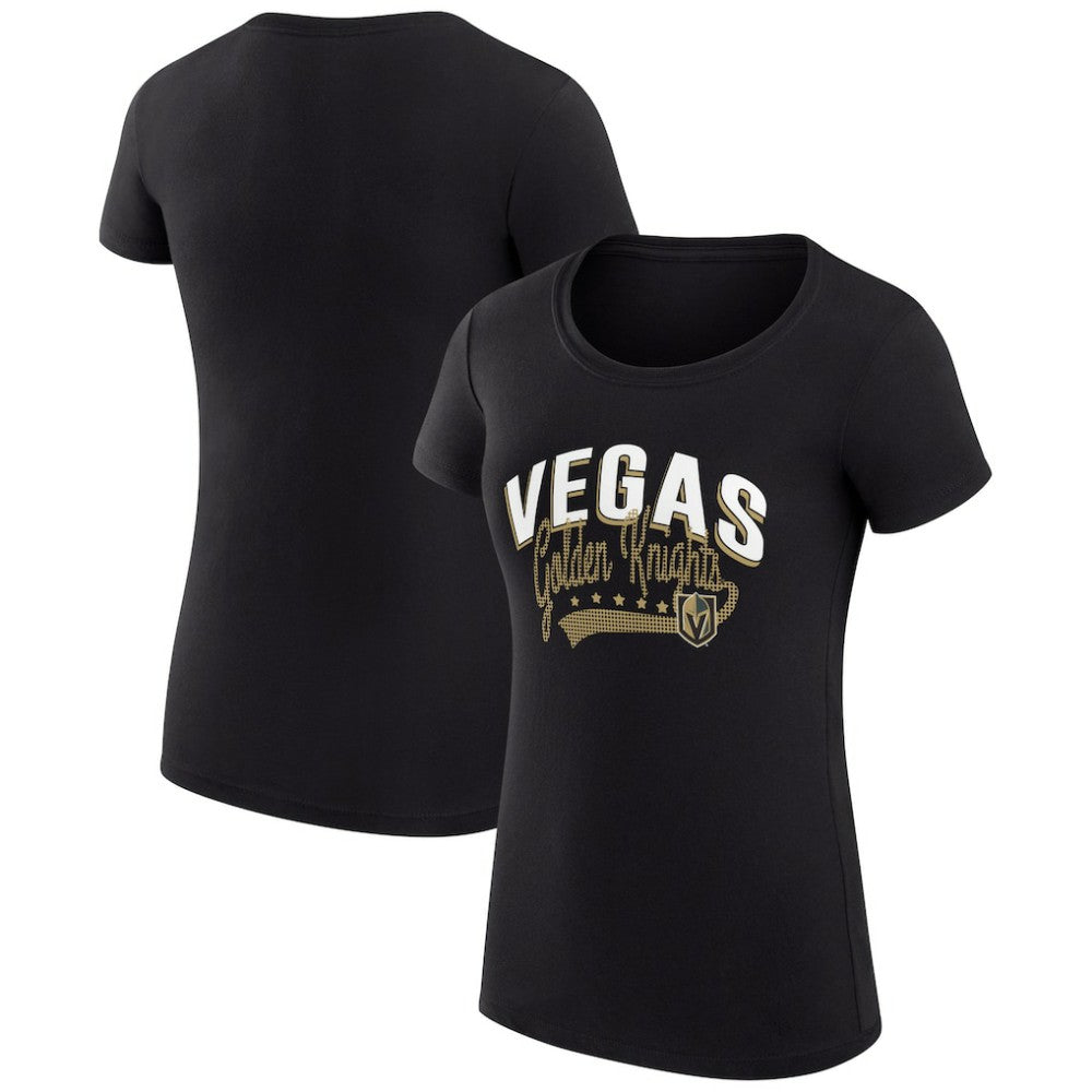 Vegas Golden Knights G-III 4Her by Carl Banks Women's Super-Slim Fit Lightweight Filigree Logo T-Shirt – Black | US 200563488