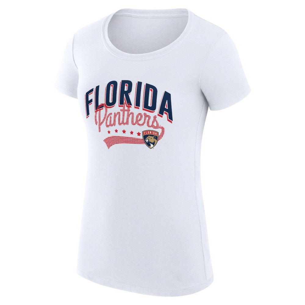Florida Panthers G-III 4Her by Carl Banks Women's Super-Slim Fit Lightweight Filigree Logo T-Shirt – White | US 200563500
