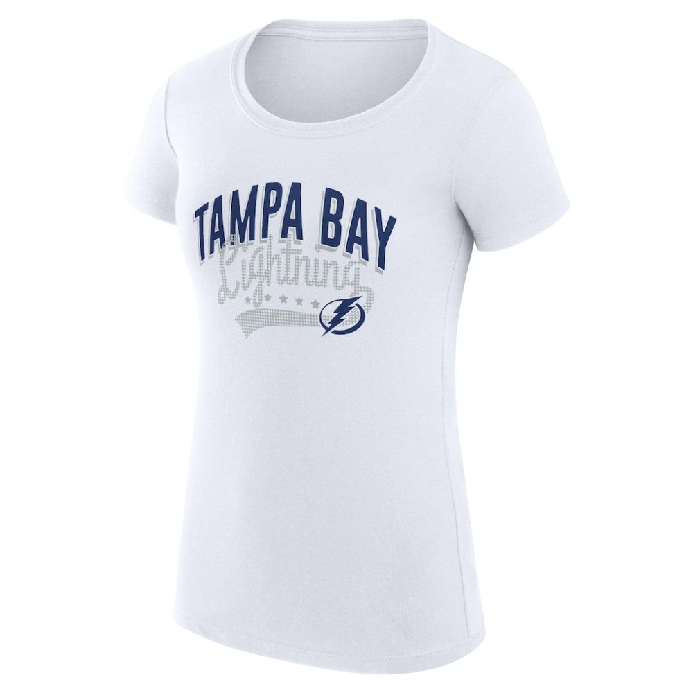 Tampa Bay Lightning G-III 4Her by Carl Banks Women's Super-Slim Fit Lightweight Filigree Logo T-Shirt – White | US 200563515
