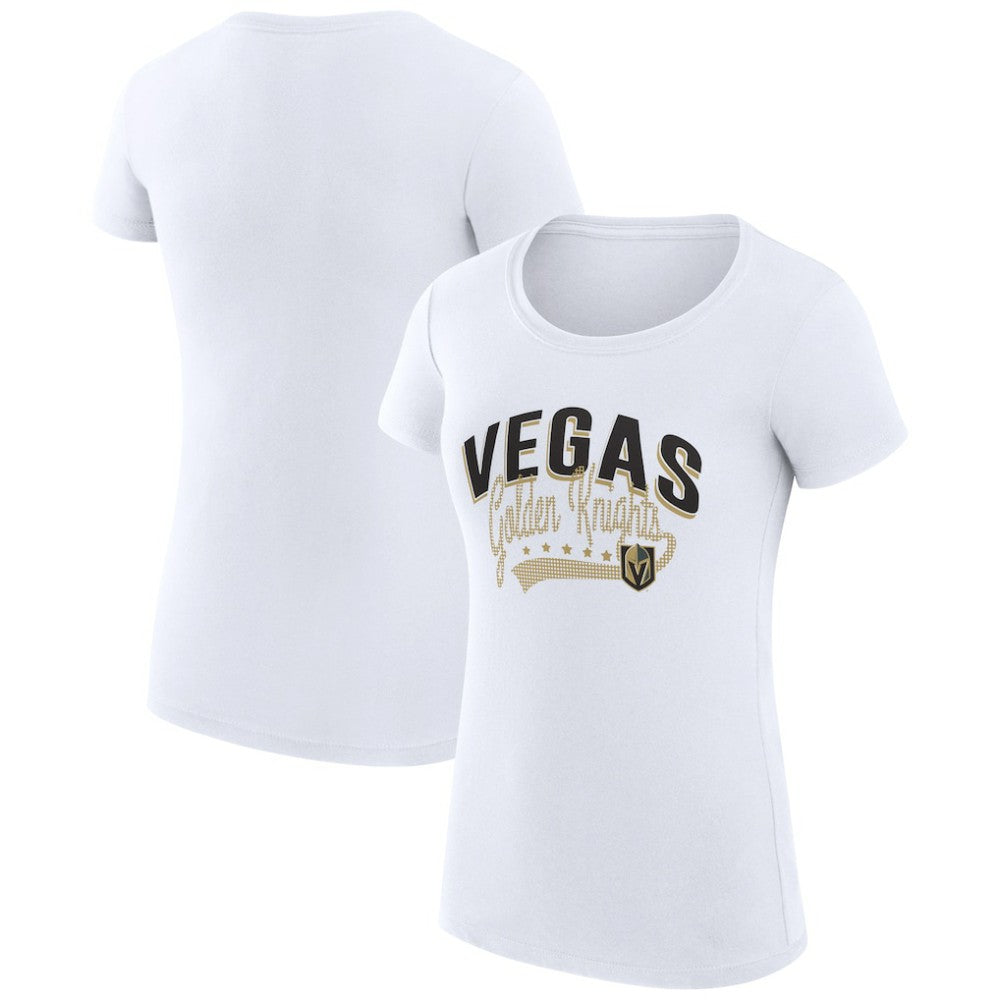 Vegas Golden Knights G-III 4Her by Carl Banks Women's Super-Slim Fit Lightweight Filigree Logo T-Shirt - White | US 200563518