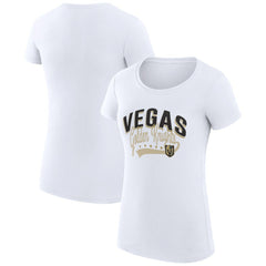 Vegas Golden Knights G-III 4Her by Carl Banks Women's Super-Slim Fit Lightweight Filigree Logo T-Shirt - White | US 200563518