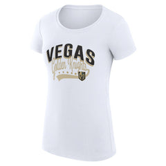 Vegas Golden Knights G-III 4Her by Carl Banks Women's Super-Slim Fit Lightweight Filigree Logo T-Shirt - White | US 200563518