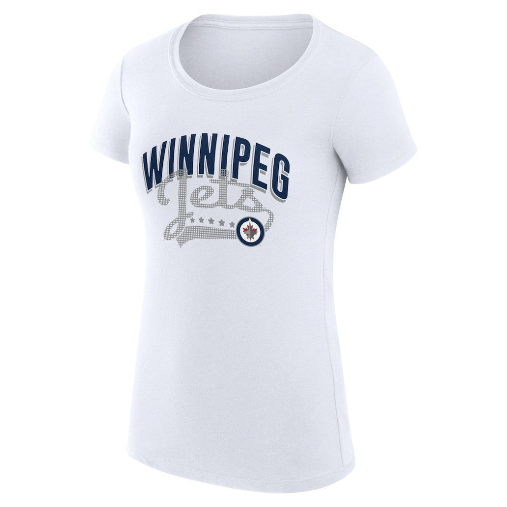 Winnipeg Jets G-III 4Her by Carl Banks Women's Super-Slim Fit Lightweight Filigree Logo T-Shirt – White | US 200563520