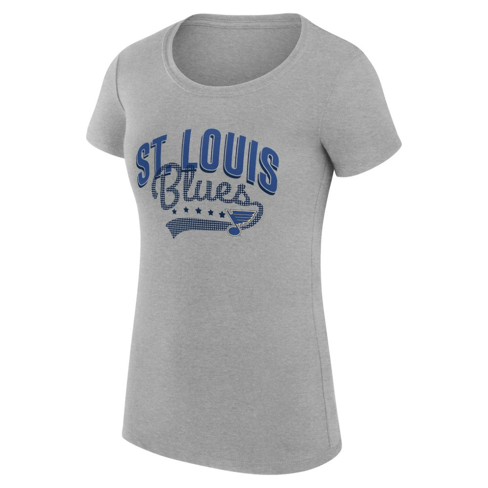 St. Louis Blues G-III 4Her by Carl Banks Women's Super-Slim Fit Lightweight Filigree Logo T-Shirt – Gray | US 200563546