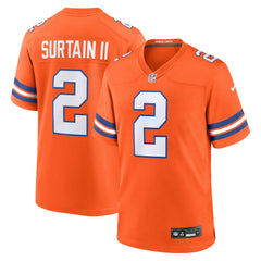 Patrick Surtain II Denver Broncos Mile High Collection 1977 Throwback Player Game Jersey - Orange Jerseys