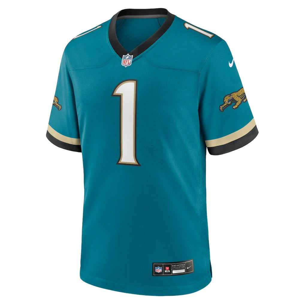 Travis Etienne Jr Jacksonville Jaguars Prowler Throwback Player Game Jersey - Teal Jerseys