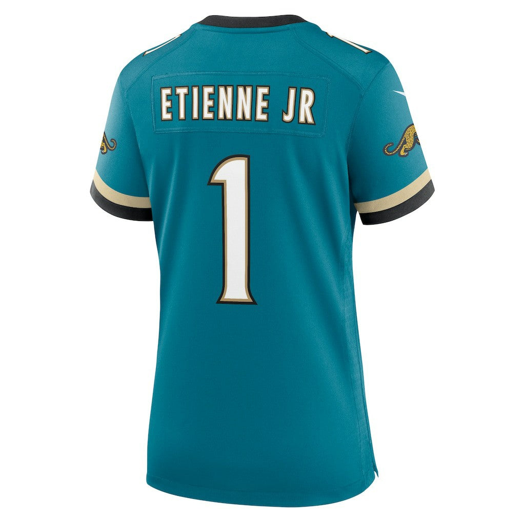 Travis Etienne Jr Jacksonville Jaguars Women's Prowler Throwback Game Jersey - Teal Jerseys