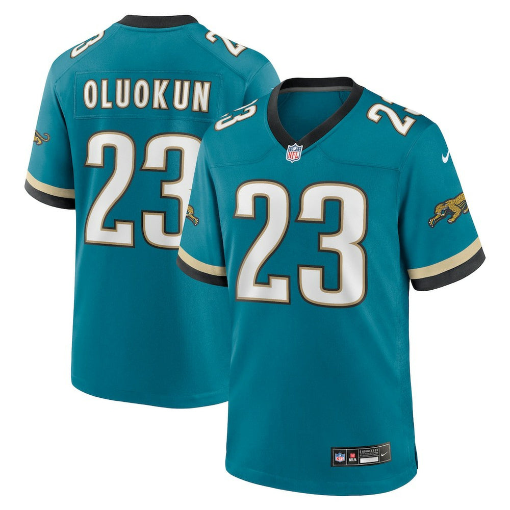 Foye Oluokun Jacksonville Jaguars Prowler Throwback Player Game Jersey - Teal Jerseys