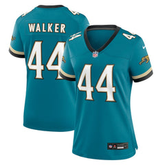 Travon Walker Jacksonville Jaguars Women's Prowler Throwback Game Jersey - Teal Jerseys