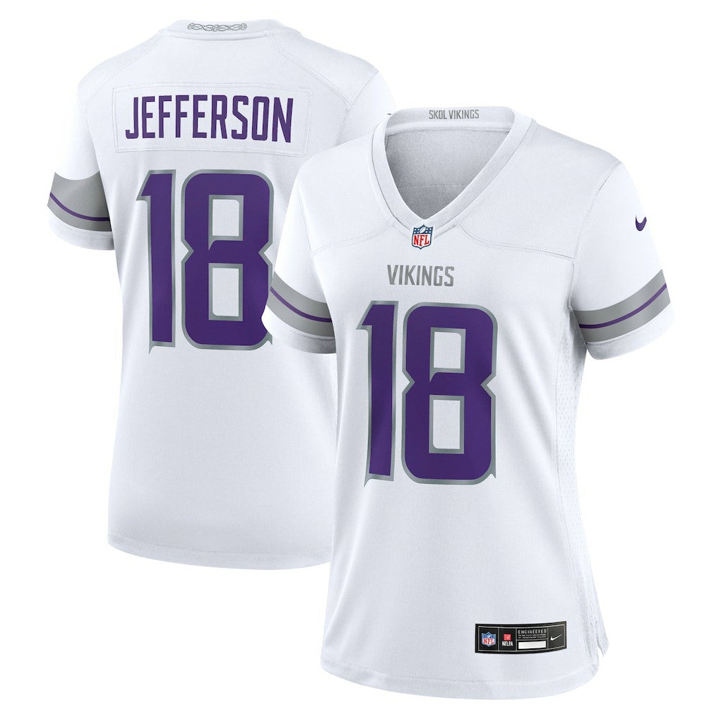 Justin Jefferson Minnesota Vikings Women's Alternate Game Player Jersey - White Jerseys