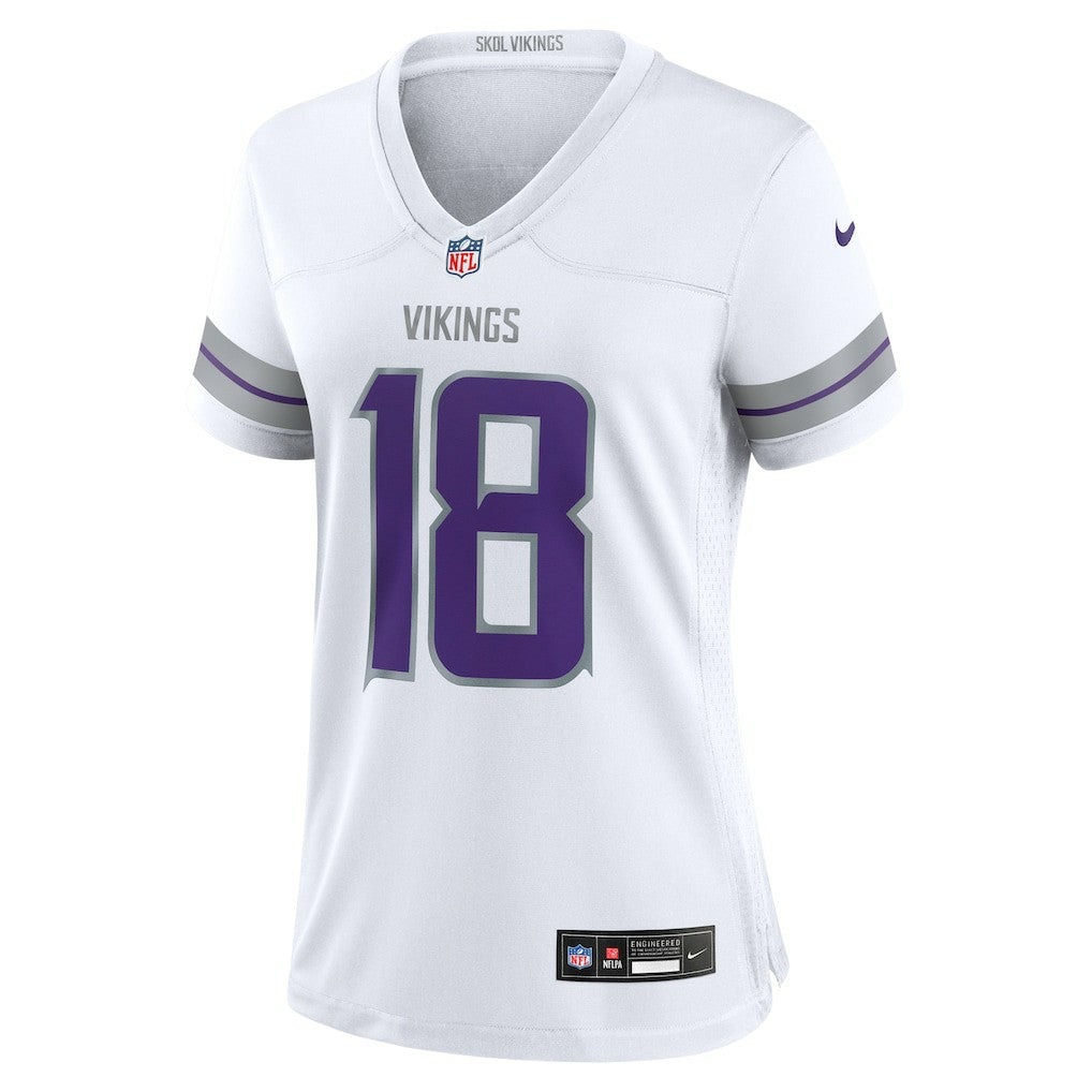 Justin Jefferson Minnesota Vikings Women's Alternate Game Player Jersey - White Jerseys