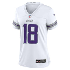 Justin Jefferson Minnesota Vikings Women's Alternate Game Player Jersey - White Jerseys