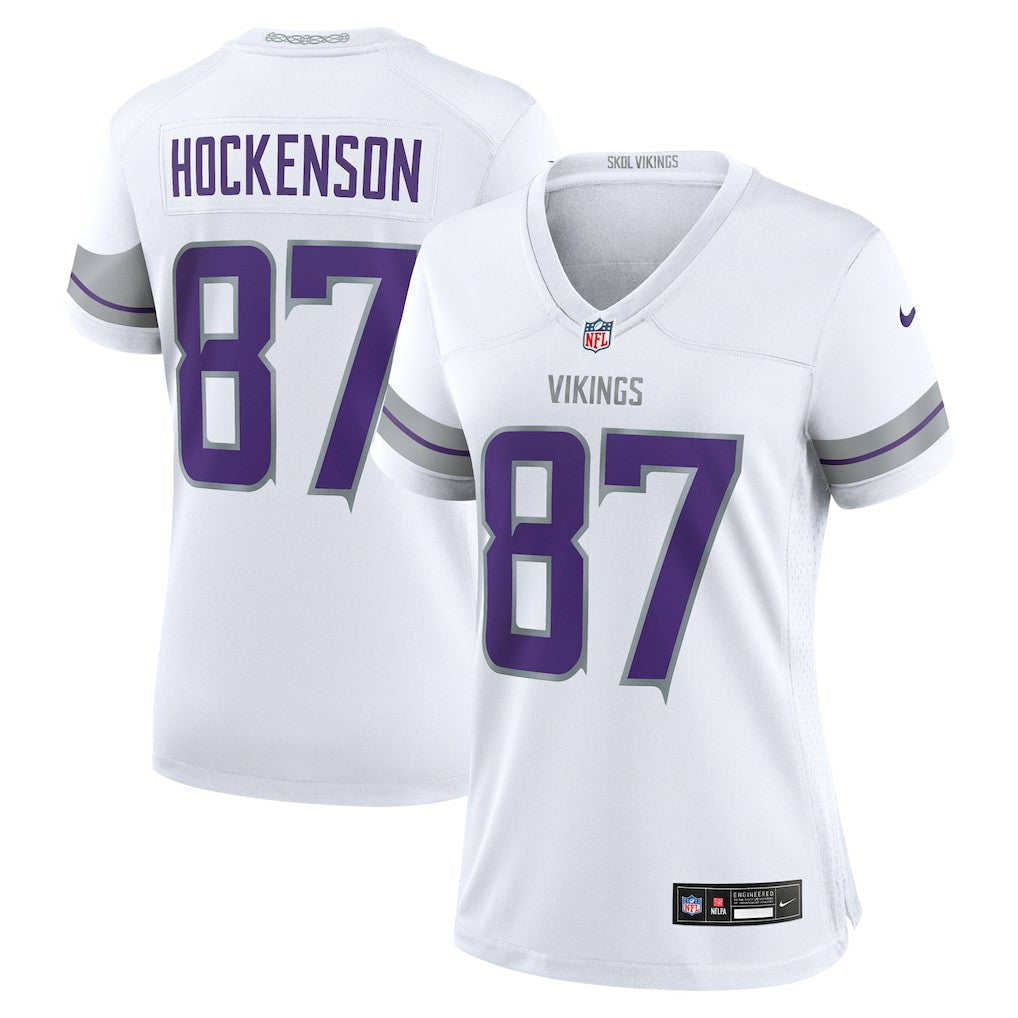 T.J. Hockenson Minnesota Vikings Women's Alternate Game Player Jersey - White Jerseys