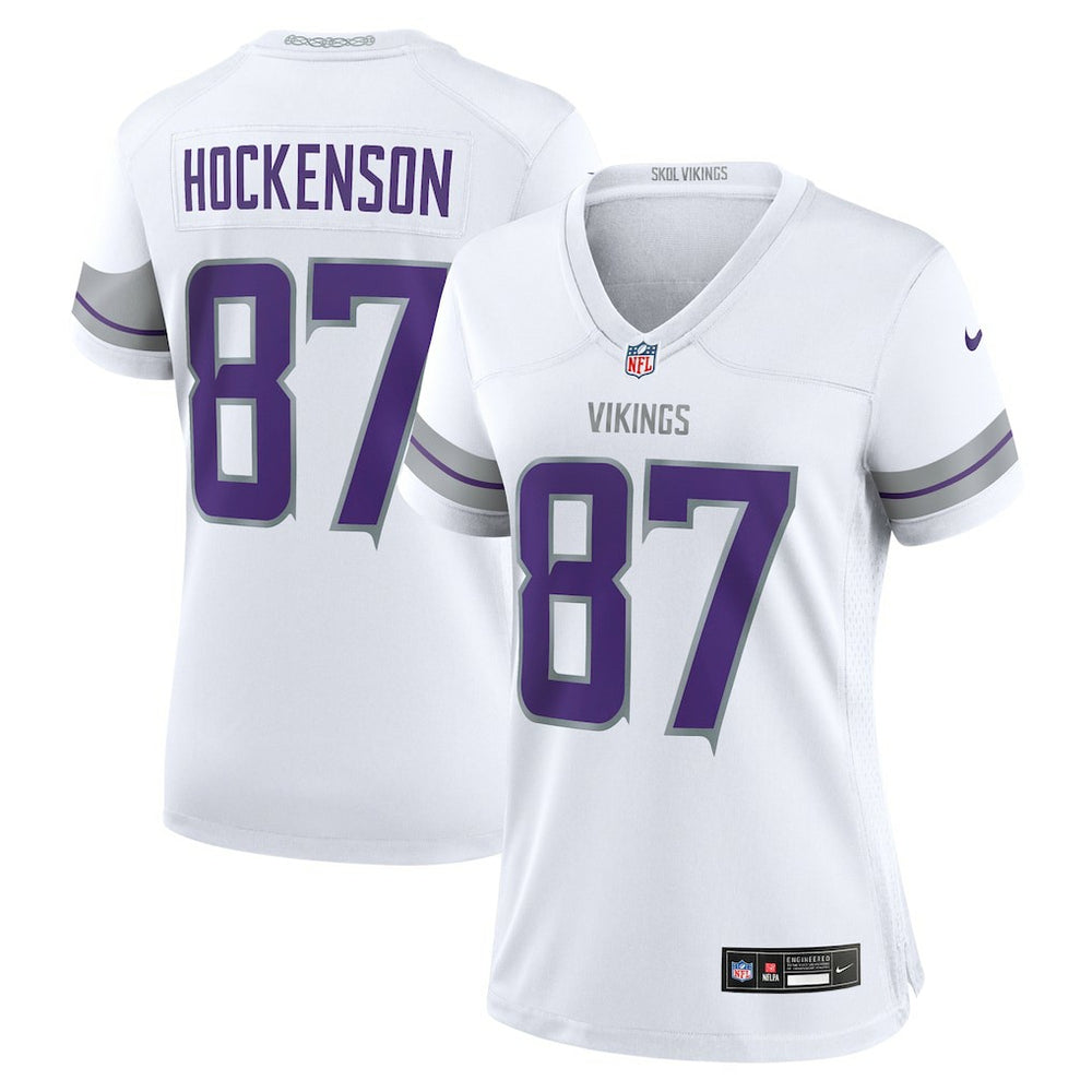 T.J. Hockenson Minnesota Vikings Women's Alternate Game Player Jersey - White Jerseys