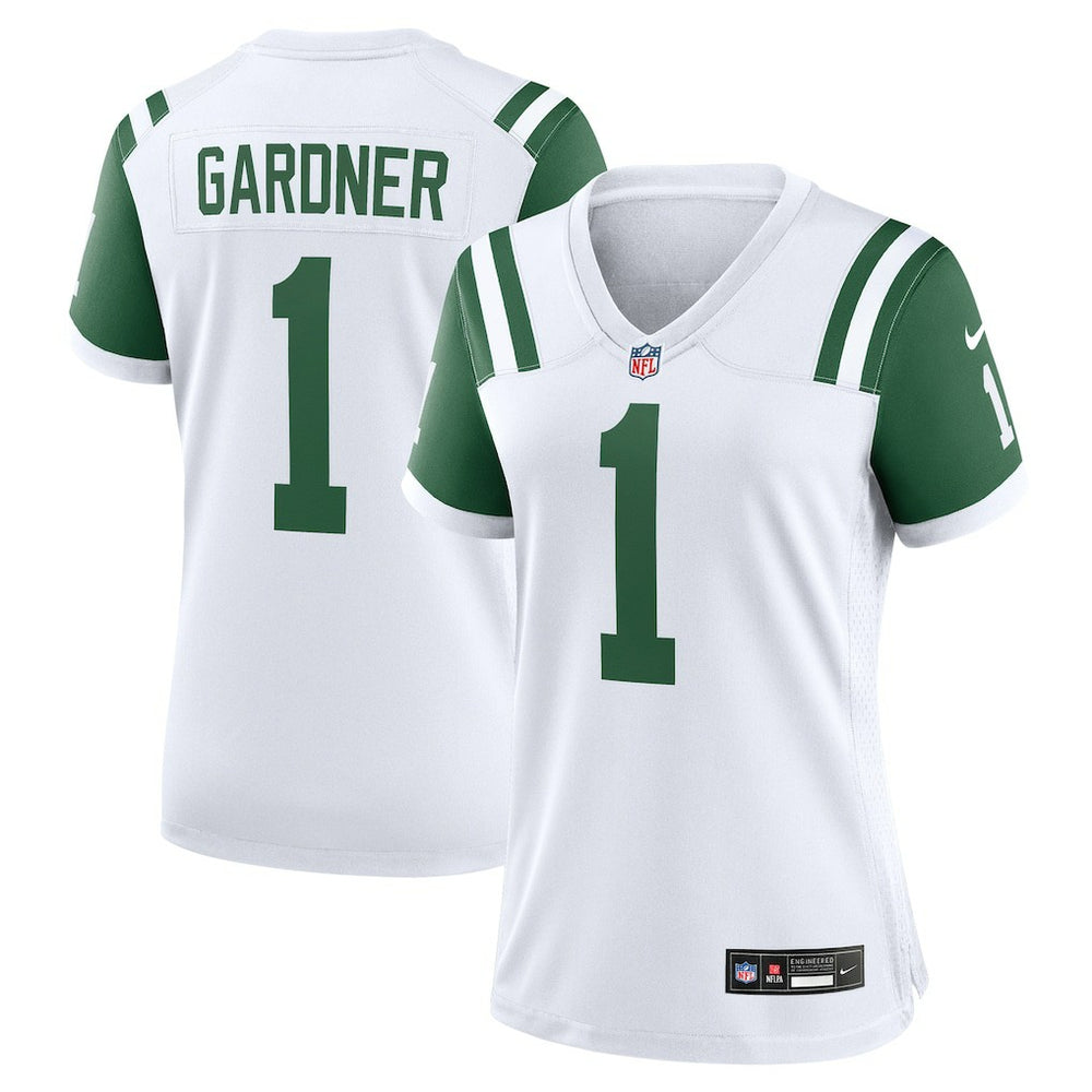 Ahmad Sauce Gardner New York Jets Women's Classic Alternate Game Jersey - White Jerseys