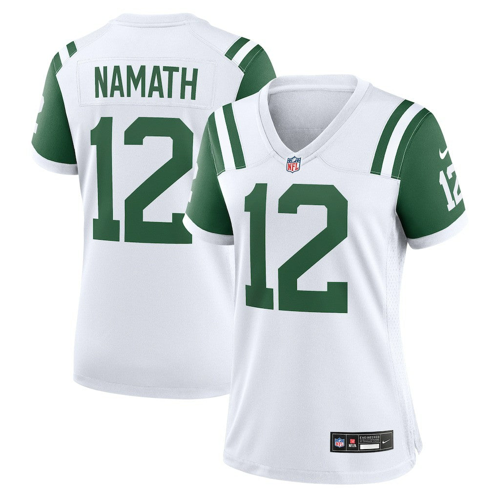 Joe Namath New York Jets Women's Classic Alternate Retired Player Game Jersey - White Jerseys