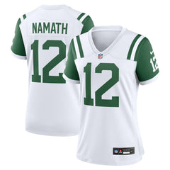 Joe Namath New York Jets Women's Classic Alternate Retired Player Game Jersey - White Jerseys