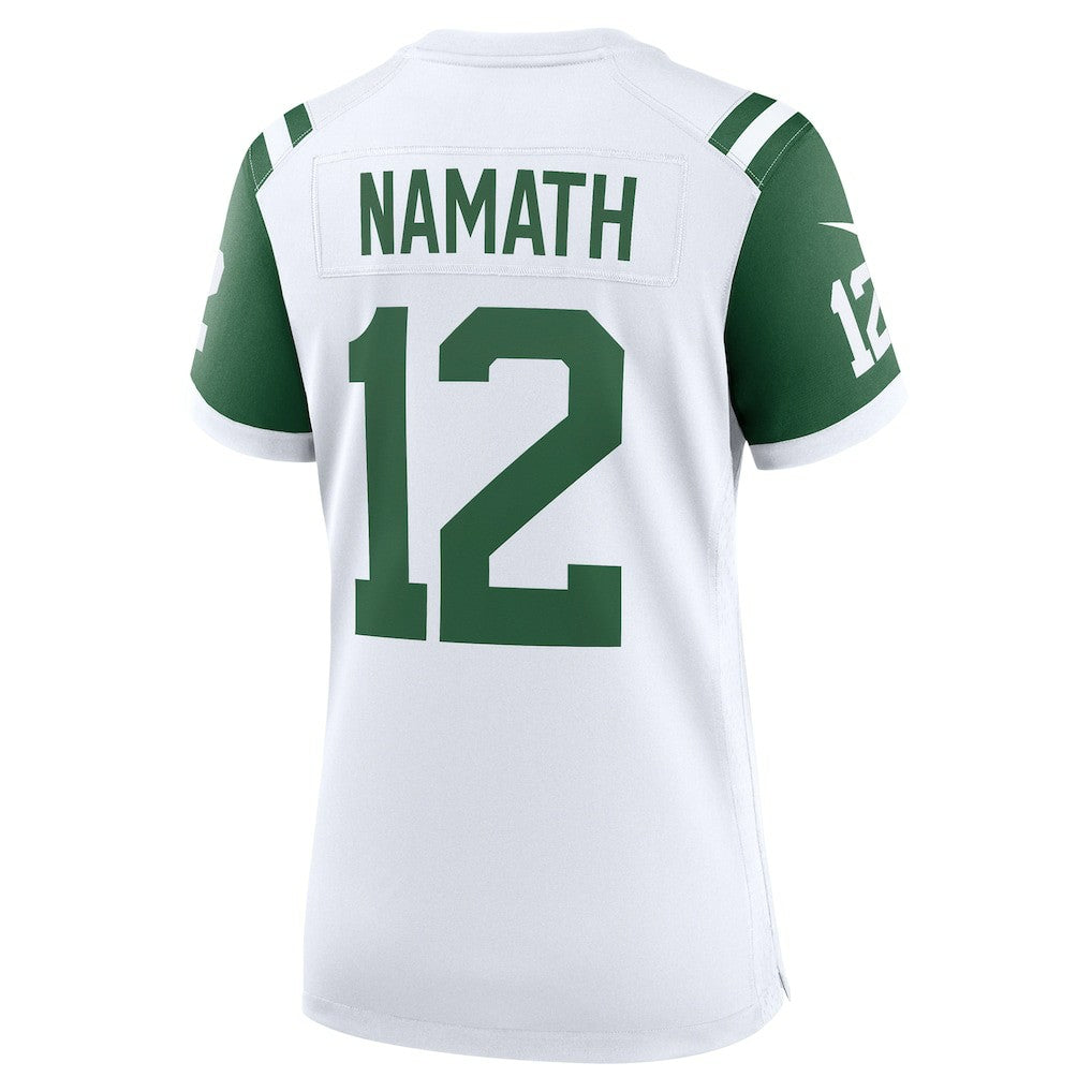 Joe Namath New York Jets Women's Classic Alternate Retired Player Game Jersey - White Jerseys