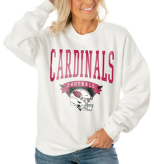 Arizona Cardinals Gameday Couture Women's Oversized Yard Line Tri-Blend Pullover Sweatshirt - White Pullover