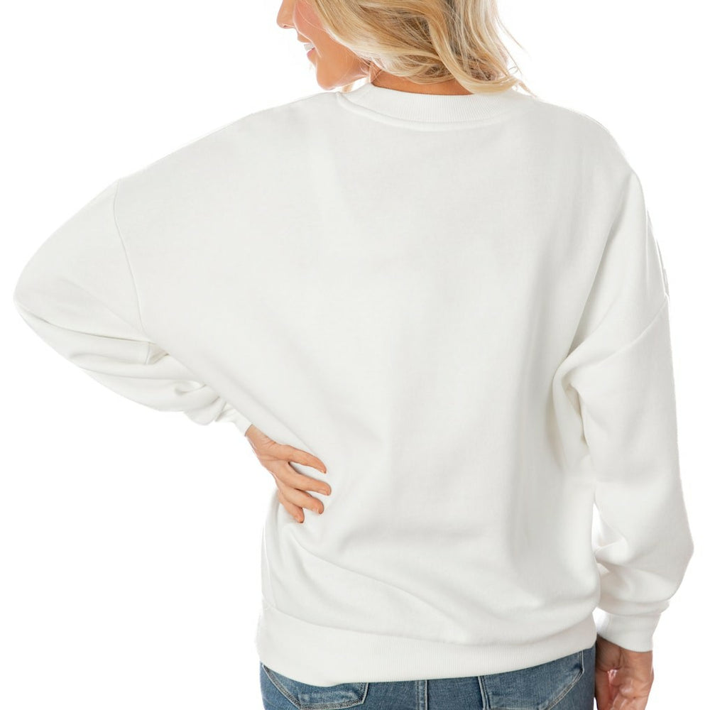 Baltimore Ravens Gameday Couture Women's Oversized Yard Line Tri-Blend Pullover Sweatshirt - White Pullover