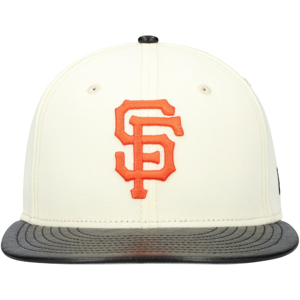 San Francisco Giants New Era Game Night Leather Visor 59FIFTY Fitted Hat - Cream Hats