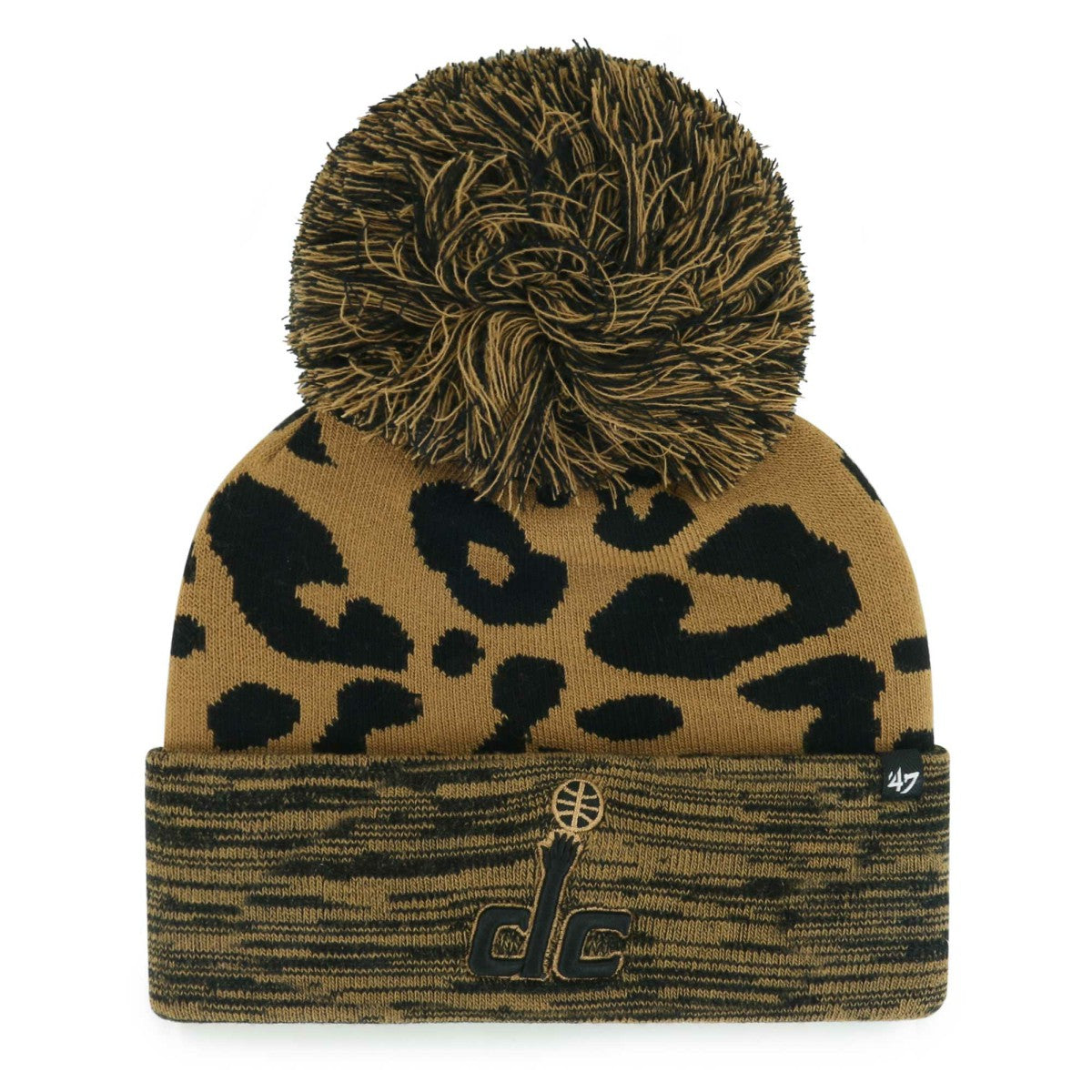 Washington Wizards '47 Women's Rosette Cuffed Knit Hat with Pom Leopard - 47 brand
