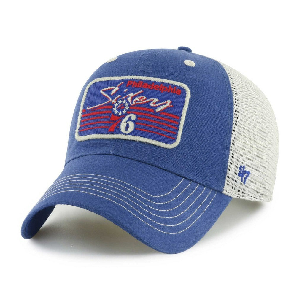 Philadelphia 76ers '47 Five Point Patch Clean Up Adjustable Hat Royal - 47 brand