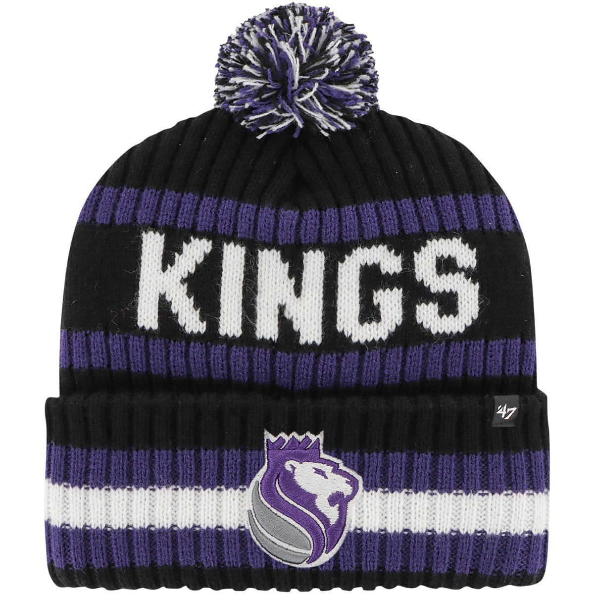 Sacramento Kings '47 Bering Cuffed Knit Hat with Pom Black - 47 brand outlet