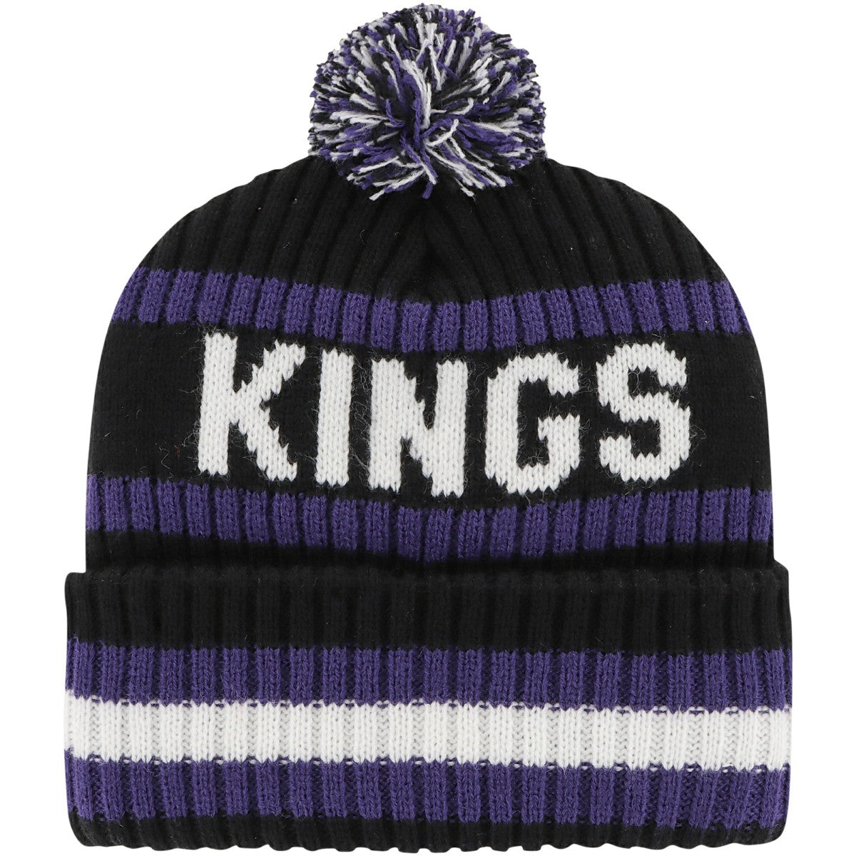 Sacramento Kings '47 Bering Cuffed Knit Hat with Pom Black - 47 brand outlet