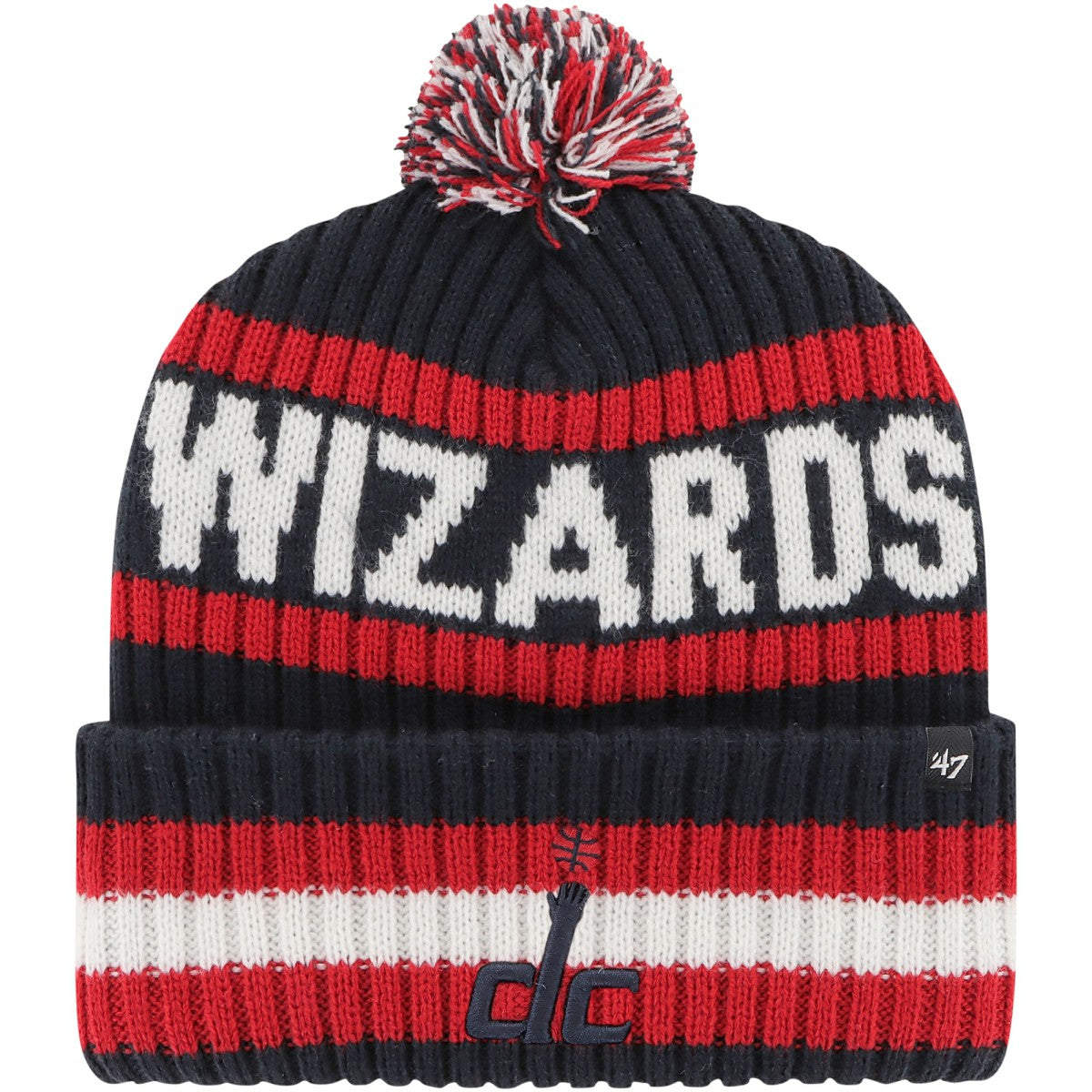 Washington Wizards '47 Bering Cuffed Knit Hat with Pom Navy - 47 brand