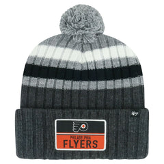 Philadelphia Flyers '47 Stack Patch Cuffed Knit Hat with Pom - Gray | US 200568090
