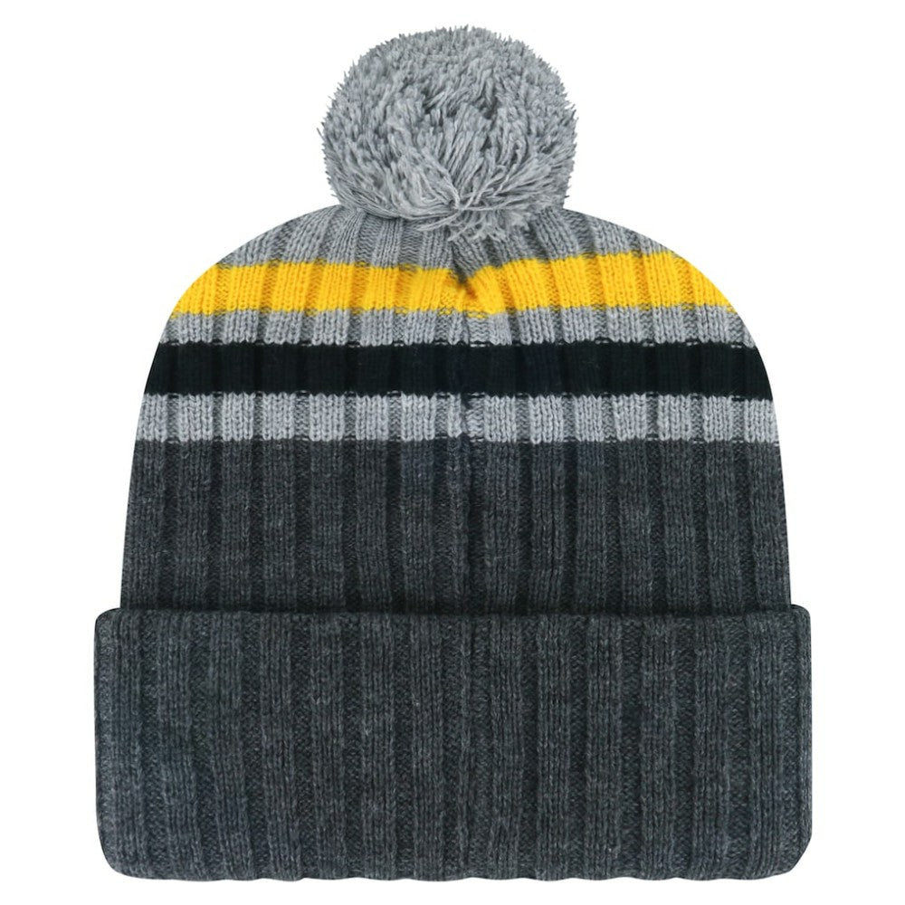 Pittsburgh Penguins '47 Stack Patch Cuffed Knit Hat with Pom - Gray | US 200568092