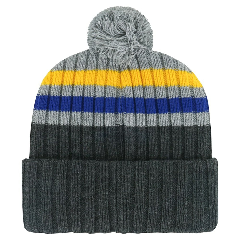 St. Louis Blues '47 Stack Patch Cuffed Knit Hat with Pom - Gray | US 200568094