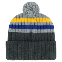 St. Louis Blues '47 Stack Patch Cuffed Knit Hat with Pom - Gray | US 200568094