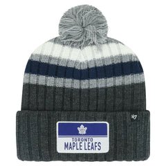 Toronto Maple Leafs '47 Stack Patch Cuffed Knit Hat with Pom - Gray | US 200568095