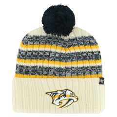 Nashville Predators '47 Tavern Cuffed Knit Hat with Pom - Cream | US 200568105