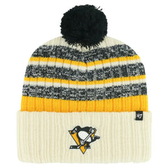 Pittsburgh Penguins '47 Tavern Cuffed Knit Hat with Pom - Cream | US 200568111