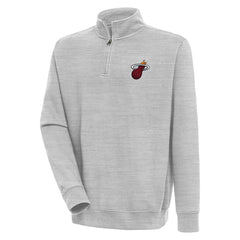 Miami Heat Antigua Victory Quarter-Zip Pullover Top Heather Gray outlet