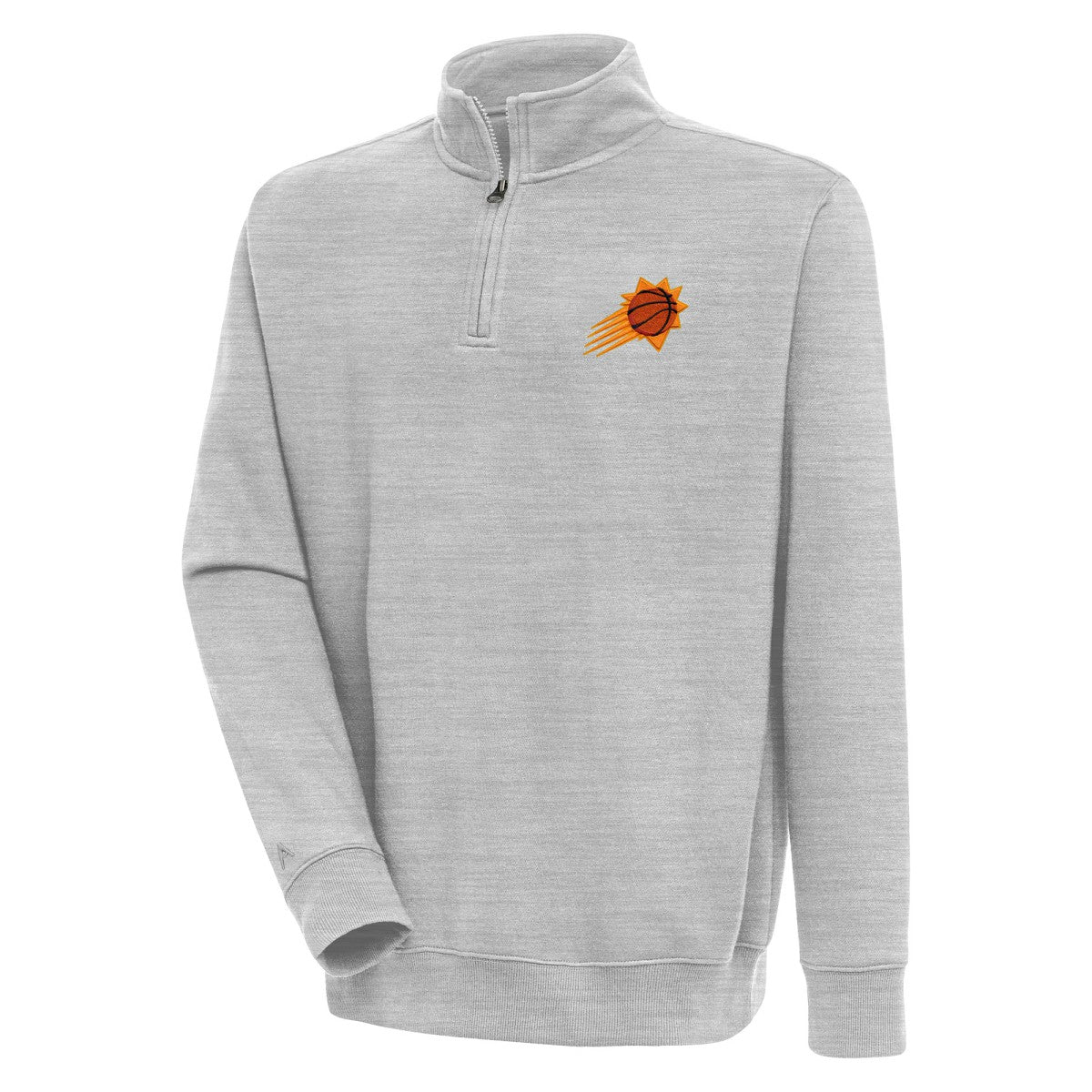 Phoenix Suns Antigua Victory Quarter-Zip Pullover Top Heather Gray outlet