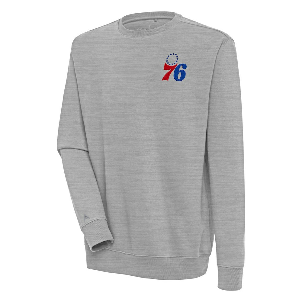 Philadelphia 76ers Antigua Victory Pullover Sweatshirt Heather Gray