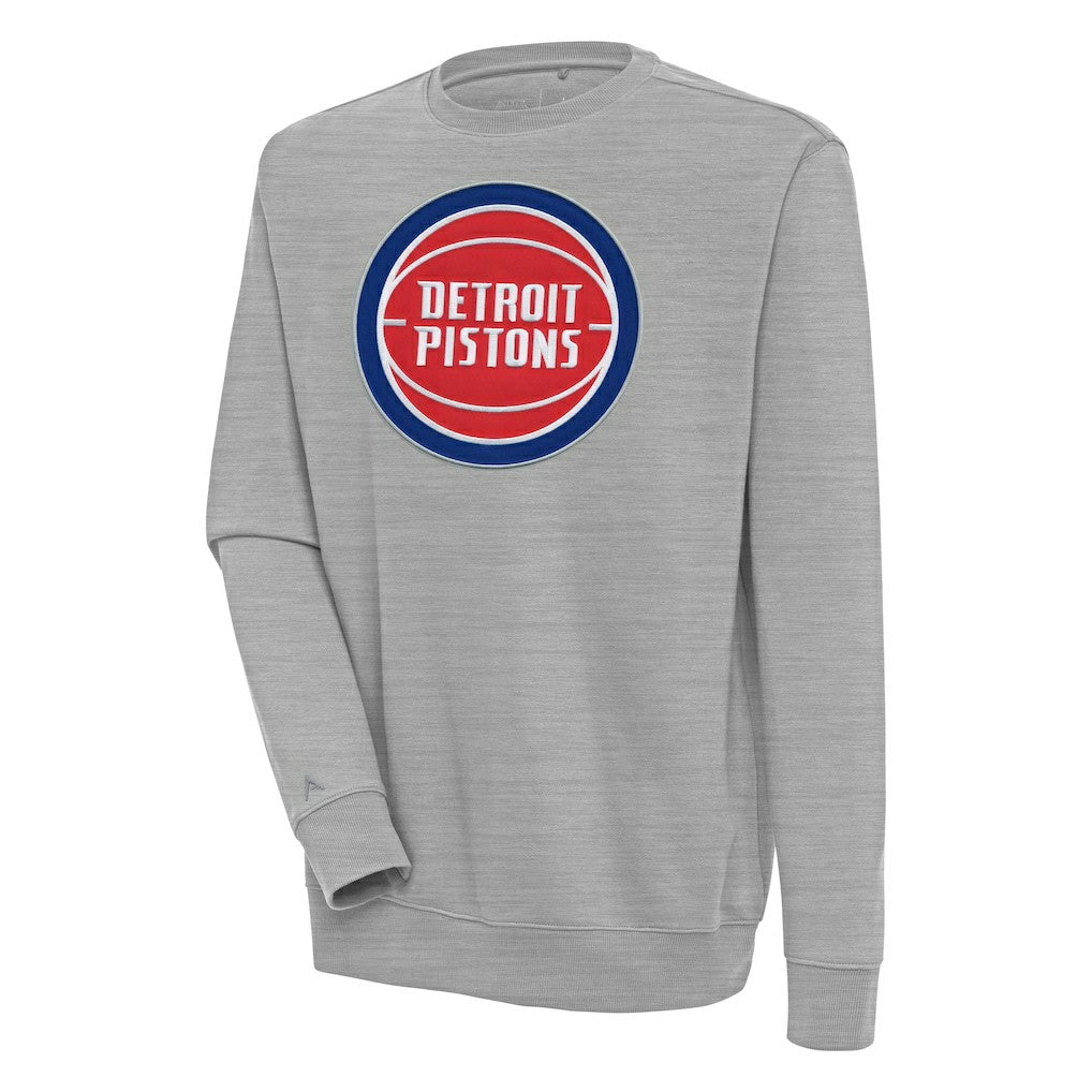 Detroit Pistons Antigua Victory Pullover Sweatshirt Heather Gray