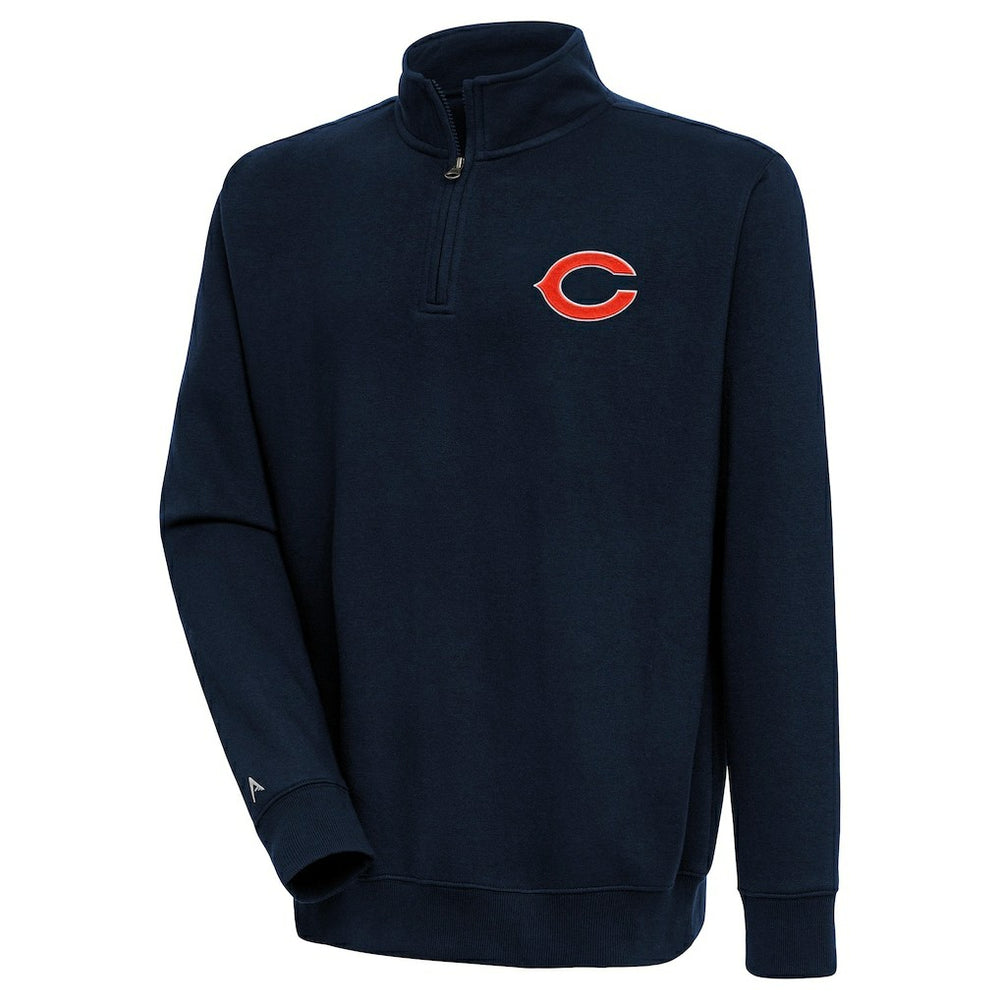 Chicago Bears Antigua Victory Quarter-Zip Pullover Top - Navy Pullover